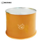 Metal can with paper wrap