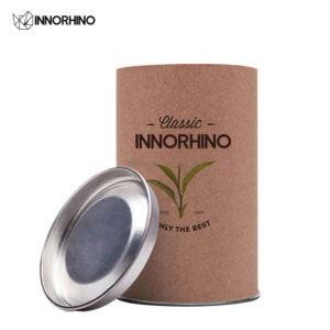 Metal can with paper wrap