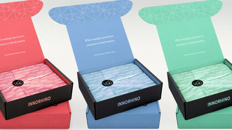 Corrugated box with printed tissue paper for corporate gift sets- INNORHINO